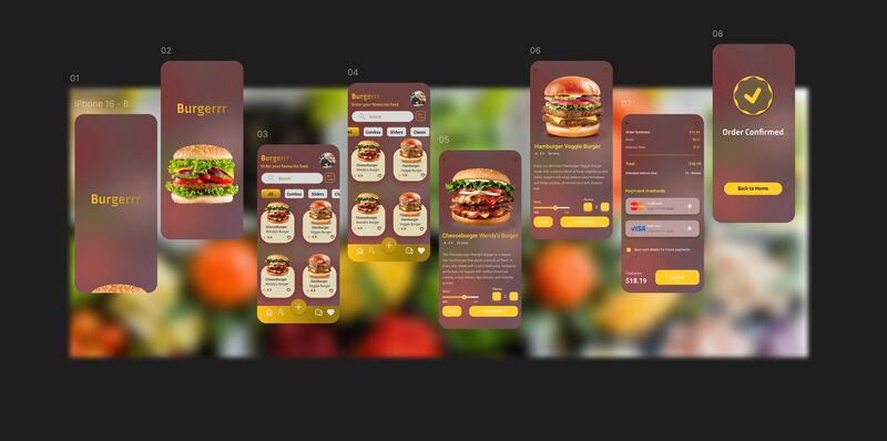 Burgerrr - Feature-rich food delivery mobile app specializing in gourmet burgers, with real-time order tracking and personalized recommendations.