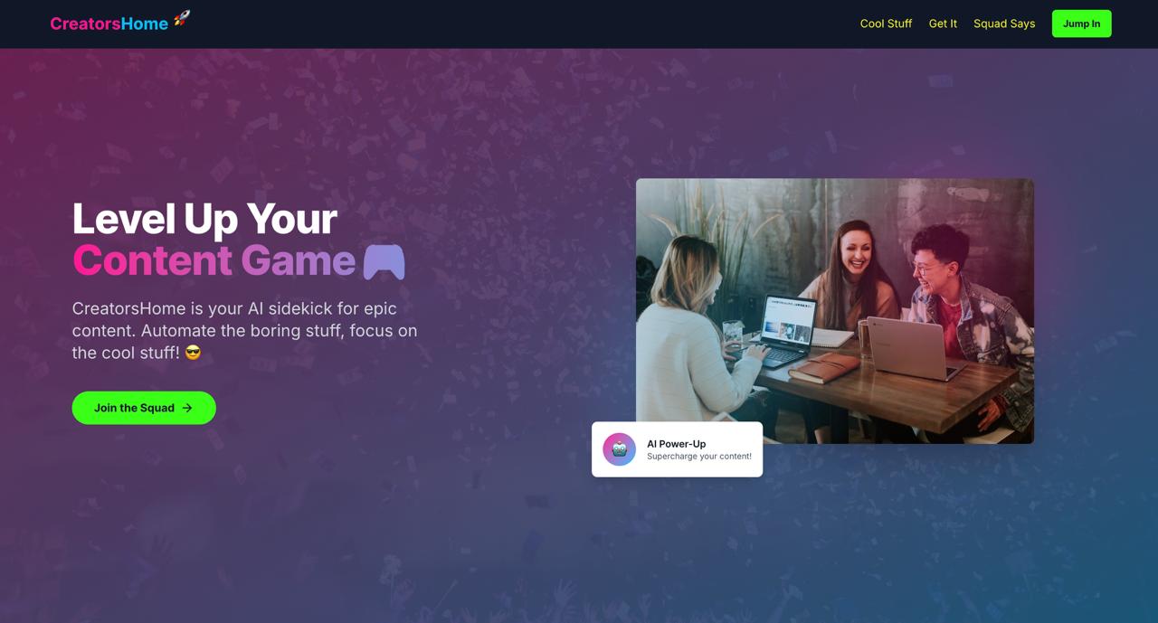 Creators Home - SaaS platform revolutionizing content creation with AI-powered tools, analytics, and monetization solutions for digital creators.